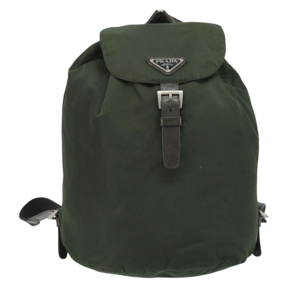 Prada Nylon Backpack Khaki Green